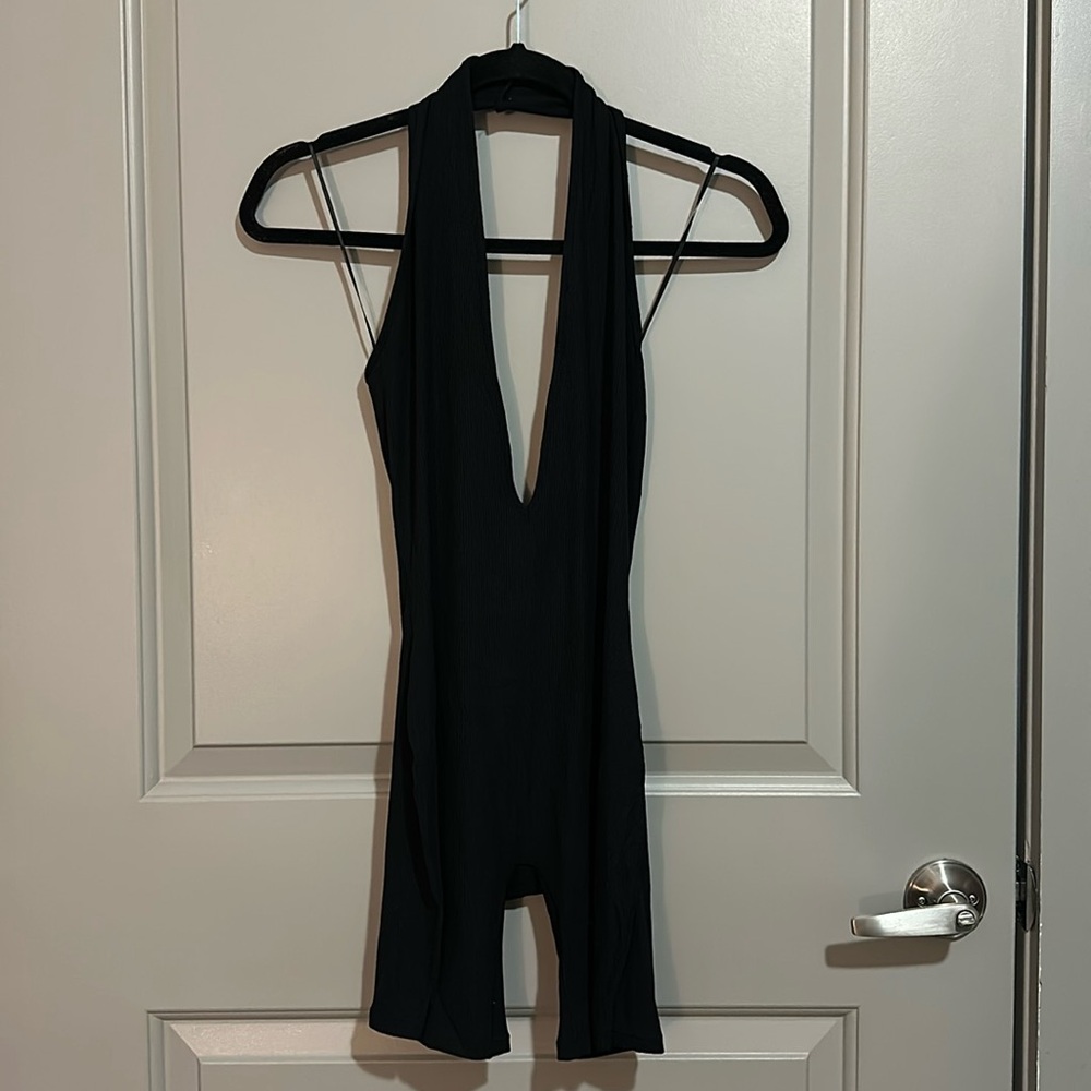SKIMS Soft Lounge Plunge Halter Onesie